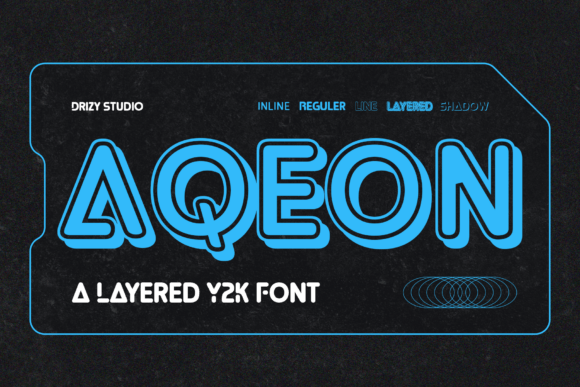 Aqeon: A Layered Y2K Typeface for Bold Brand Identities