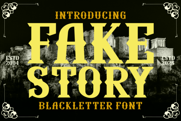 Fake Story Blackletter Font for Handmade Labels & Printables