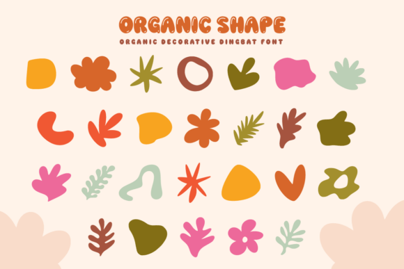 Organic Shape Dingbat Font for Digital Branding