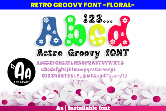 Retro Groovy Floral: A Playful Display Font for Spring-Inspired Branding