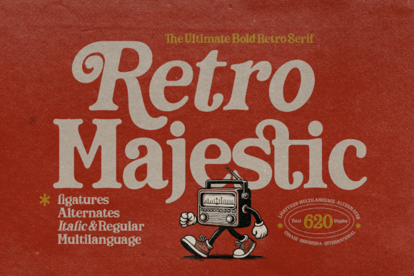 Retro Majestic: A Bold Serif Font for Hero Sections & Digital Branding