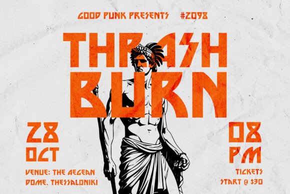 Thrash Burn: A Bold Sans Serif Font for Memorable Branding